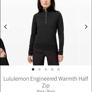 Lululemon Engineered Warmth Half Zip Black size 6